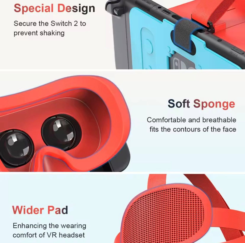 VR Headset For Nintendo Switch 2 Virtual Reality VR Glasses with Adjustable HD Lenses and Comfortable Head Strap